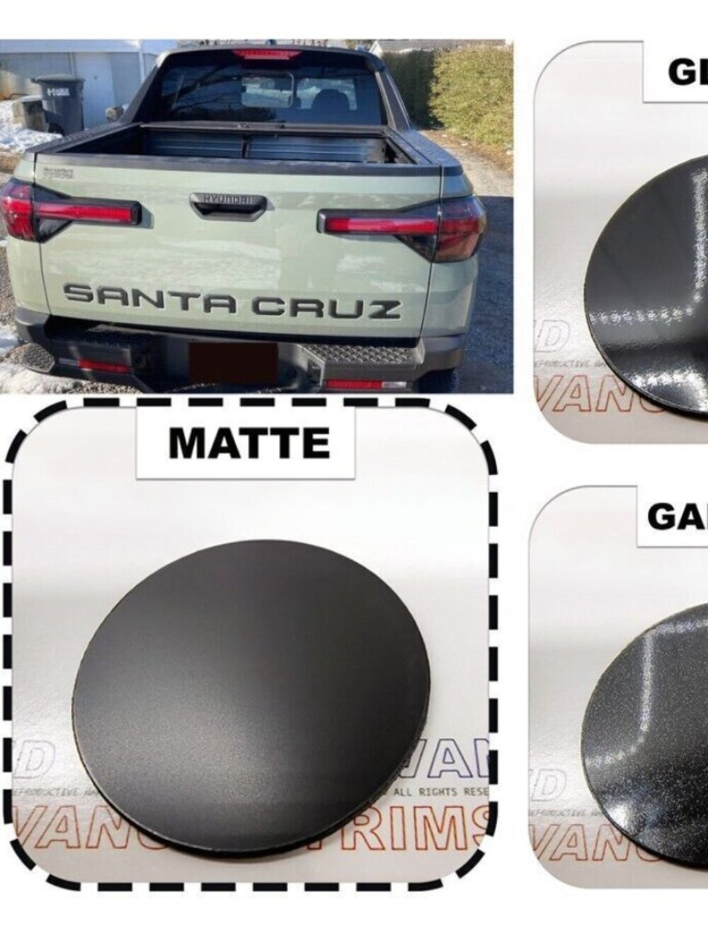 Matte Black Plastic Letters for Hyundai Santa Cruz 2022 23 2024  Inserts US MADE